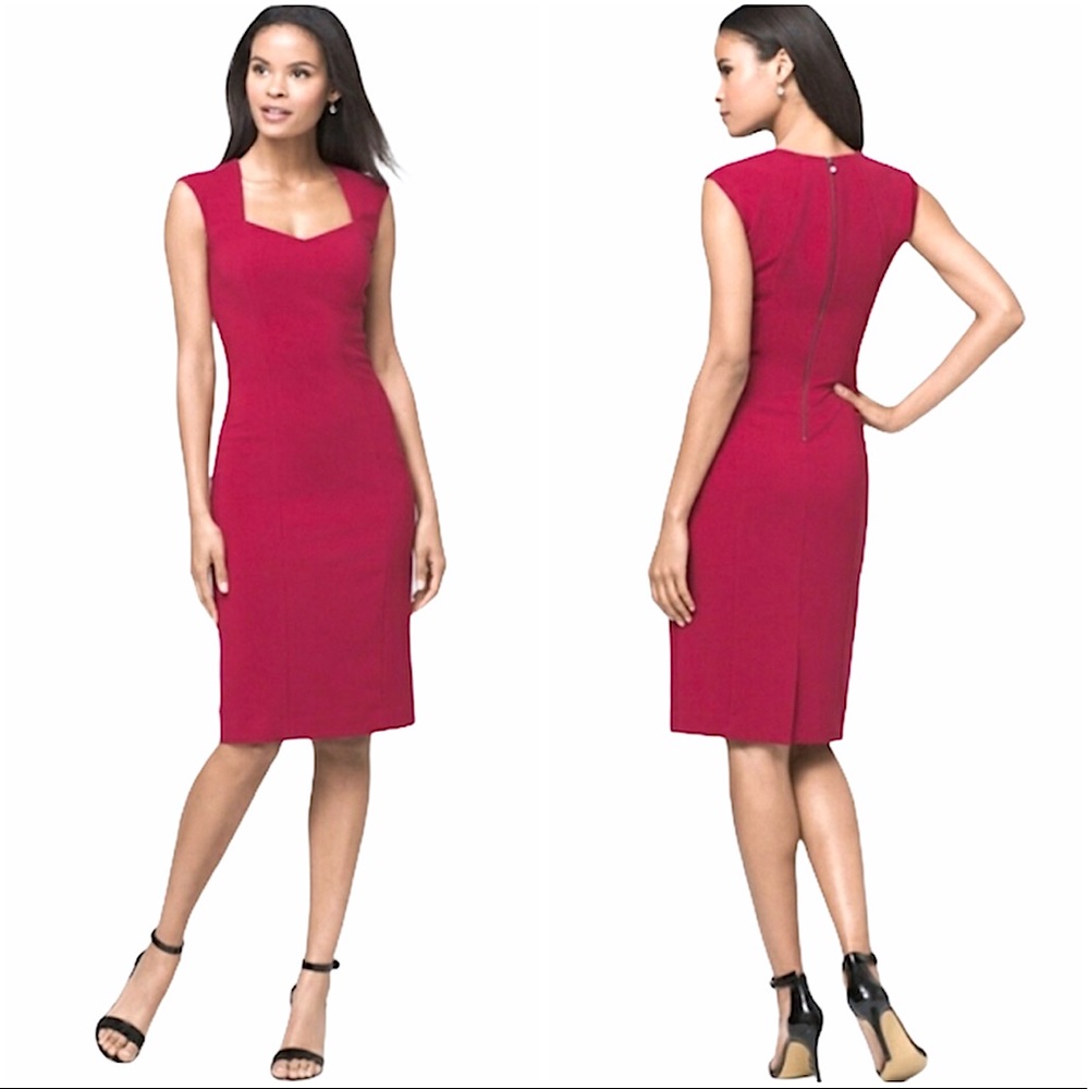 WHBM Seamed Suiting Sheath Dress